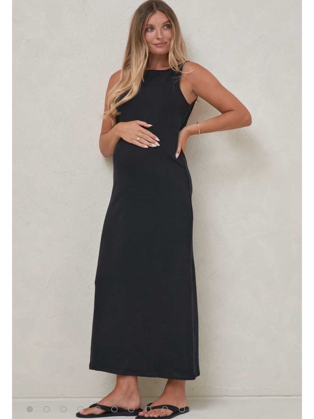Bae the Label Maternity Nursing Classic Black Sleeveless Maxi Dress